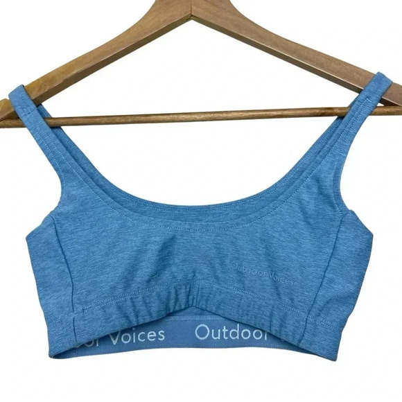 Outdoor Voices Blue Double Time High Support UPF 50+ Sports Bra Wonen’s Size XS - Picture 2 of 6